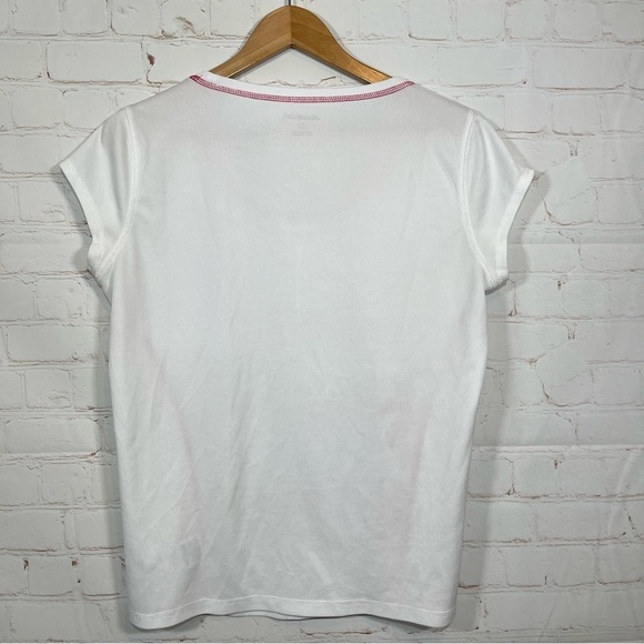 Eddie Bauer Shirt Womens Large White Short Sleeve Boat Neck Lightweight Casual - Picture 2 of 8